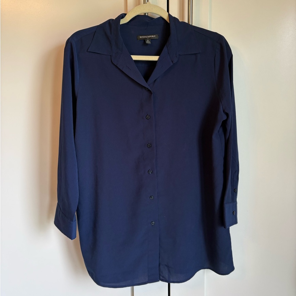 Banana Republic Button Up Navy Shirt